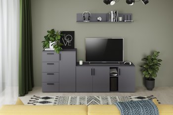 Стенка Эйр комп.1, графит (Моби) в Ивделе - ivdel.mebel-e96.ru