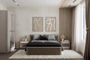 Спальный гарнитур Фантазия модульный, кашемир (Олмеко) в Ивделе - ivdel.mebel-e96.ru