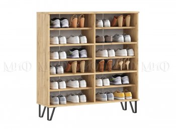 Обувница Флэш крафт/белый (Миф) в Ивделе - ivdel.mebel-e96.ru