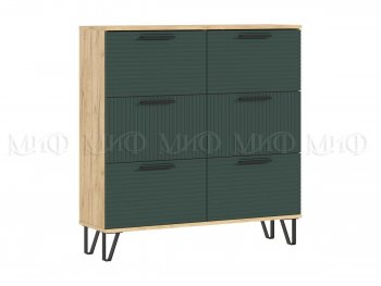 Обувница Флэш крафт/грин (Миф) в Ивделе - ivdel.mebel-e96.ru
