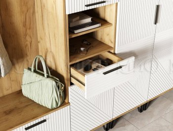 Прихожая Флэш модульная, крафт/белый (Миф) в Ивделе - ivdel.mebel-e96.ru