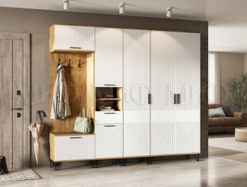 Прихожая Флэш модульная, крафт/белый (Миф) в Ивделе - ivdel.mebel-e96.ru