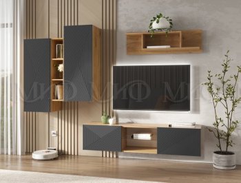 Стенка Флэш крафт/графит (Миф) в Ивделе - ivdel.mebel-e96.ru