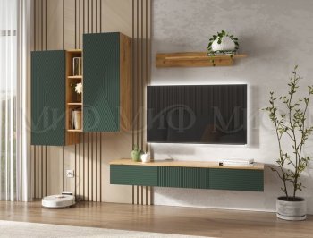 Стенка Флэш комп.2 крафт/грин (Миф) в Ивделе - ivdel.mebel-e96.ru