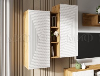 Стенка Флэш крафт/белый (Миф) в Ивделе - ivdel.mebel-e96.ru