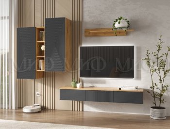 Стенка Флэш комп.2 крафт/графит (Миф) в Ивделе - ivdel.mebel-e96.ru
