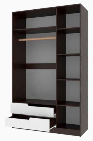 Шкаф 1200 мм 3-х створчатый Гавана белый (Текс) в Ивделе - ivdel.mebel-e96.ru