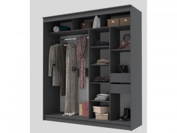 Шкаф-купе 2000 мм Гранд-1 ЛДСП, графит (Эра) в Ивделе - ivdel.mebel-e96.ru