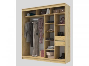 Шкаф-купе 2000 мм Гранд-1 ЛДСП/Зеркало, дуб вотан (Эра) в Ивделе - ivdel.mebel-e96.ru