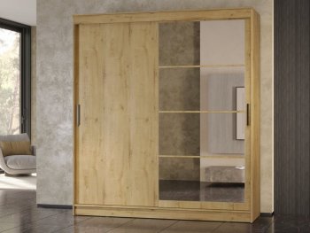 Шкаф-купе 2000 мм Гранд-1 ЛДСП/Зеркало, дуб вотан (Эра) в Ивделе - ivdel.mebel-e96.ru