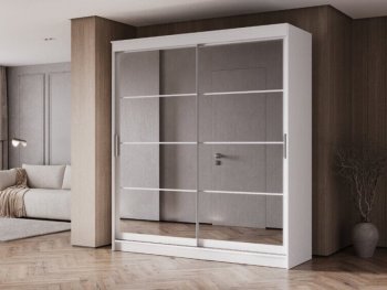 Шкаф-купе 2000 мм Гранд-1 зеркало/зеркало, белый (Эра) в Ивделе - ivdel.mebel-e96.ru