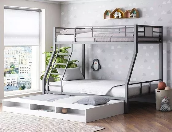 Кровать двухъярусная Гранада-1КВ с выкатной кроватью в Ивделе - ivdel.mebel-e96.ru