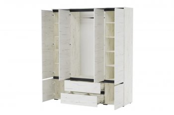 Шкаф 1800 мм 6С2Я 6дв, 2ящ. Гретта крафт белый (Памир) в Ивделе - ivdel.mebel-e96.ru