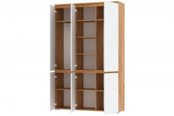 Шкаф 1350 мм 4С2ЗР с зерк. Гретта крафт золотой (Памир) в Ивделе - ivdel.mebel-e96.ru