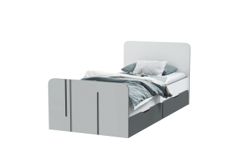 Кровать с ящиками Грей (МЛК) в Ивделе - ivdel.mebel-e96.ru