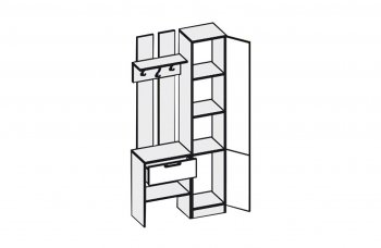 Прихожая Иннэс-3 бетон светлый/белый глянец (Диал) в Ивделе - ivdel.mebel-e96.ru