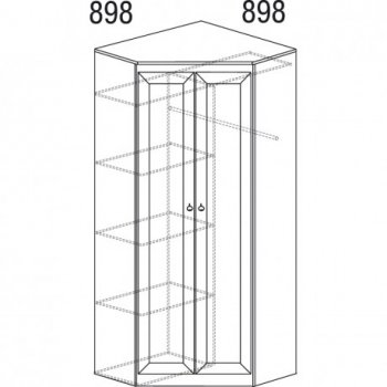 Шкаф угловой Инна 606 денвер темный (Яна) в Ивделе - ivdel.mebel-e96.ru