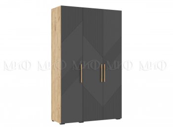 Шкаф 1350 мм Ирис с антресолью, крафт/графит (Миф) в Ивделе - ivdel.mebel-e96.ru