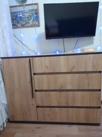 Комод 1 дверь 4 ящика (1200) Норд, дуб крафт (Миф) в Ивделе - ivdel.mebel-e96.ru