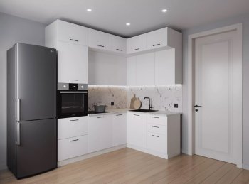 Кухонный гарнитур угловой Жемчуг 2200*1700 мм (Санвут) в Ивделе - ivdel.mebel-e96.ru