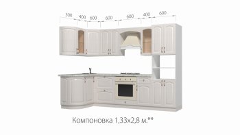 Кухонный гарнитур Кантри 1330*2800 мм в Ивделе - ivdel.mebel-e96.ru