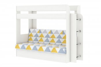 Кровать 2-х ярусная с диваном Карамель 75 (Otto Yellow) в Ивделе - ivdel.mebel-e96.ru | фото