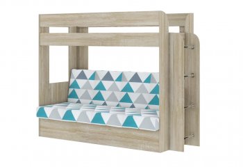 Кровать 2-х ярусная с диваном Карамель 75 сонома (NILS MINT) в Ивделе - ivdel.mebel-e96.ru