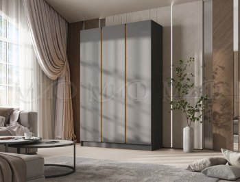 Шкаф 1500 мм 3-х створчатый Келвин графит  (Миф) в Ивделе - ivdel.mebel-e96.ru