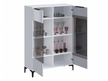 Шкаф со стеклом Кимберли белый (Handis) в Ивделе - ivdel.mebel-e96.ru