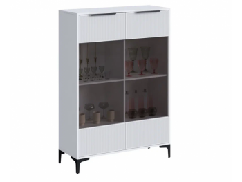 Шкаф со стеклом Кимберли белый (Handis) в Ивделе - ivdel.mebel-e96.ru