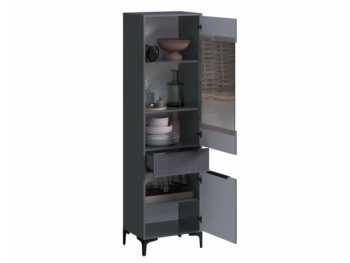 Пенал 550 мм со стеклом Кимберли графит (Handis) в Ивделе - ivdel.mebel-e96.ru