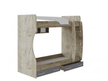 Кровать двухъярусная Колибри Лофт крафт серый (Текс) в Ивделе - ivdel.mebel-e96.ru