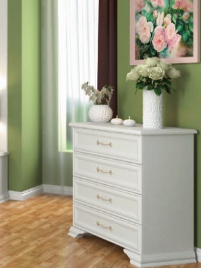 Комод 4 ящ  ГРАЦИЯ (лак) Белый / Белый (БМ) в Ивделе - ivdel.mebel-e96.ru