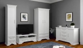 Комод 4ящ.+2дв. ГРАЦИЯ (лак) Белый (БМ) в Ивделе - ivdel.mebel-e96.ru