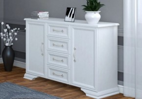 Комод 4ящ.+2дв. ГРАЦИЯ (лак) Белый (БМ) в Ивделе - ivdel.mebel-e96.ru