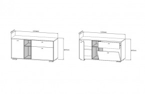 Комод ЛАНС К101, Дуб бунратти белый/Белый (ДСВ) в Ивделе - ivdel.mebel-e96.ru