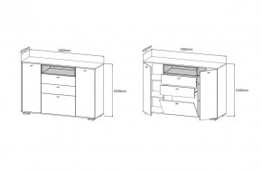 Комод ЛАНС К303, Дуб бунратти, белый/Белый (ДСВ) в Ивделе - ivdel.mebel-e96.ru