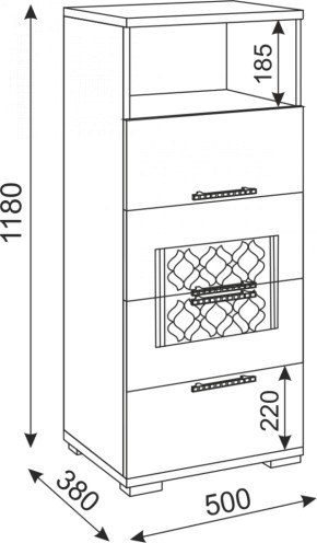 Комод малый Тиффани М10 (Риннер) в Ивделе - ivdel.mebel-e96.ru