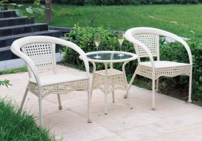 Комплект садовой мебели (стул RC16/стол RT 206) бело-бежевый в Ивделе - ivdel.mebel-e96.ru