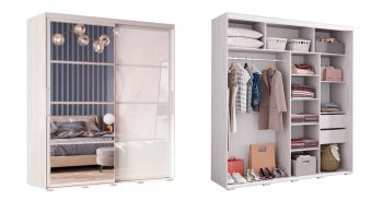 Шкаф-купе Крафт-6 белый гладкий 2000 мм (БТС) в Ивделе - ivdel.mebel-e96.ru