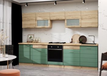 Кухонный гарнитур 3000 мм Кремона фисташка (Росток) в Ивделе - ivdel.mebel-e96.ru