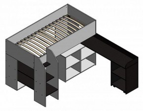 Кровать-чердак Теремок-2 Дуб молочный/Розовый в Ивделе - ivdel.mebel-e96.ru