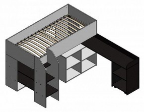 Кровать-чердак Теремок-2 Дуб молочный/Розовый в Ивделе - ivdel.mebel-e96.ru