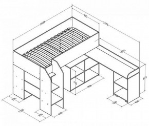 Кровать-чердак Теремок-2 Дуб молочный/Розовый в Ивделе - ivdel.mebel-e96.ru