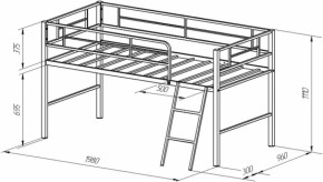 Кровать-чердак Севилья-Я-Мини (Дуб Молочный) в Ивделе - ivdel.mebel-e96.ru