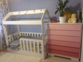 Кровать-домик детская без ящика 800*1600 (Белый) в Ивделе - ivdel.mebel-e96.ru