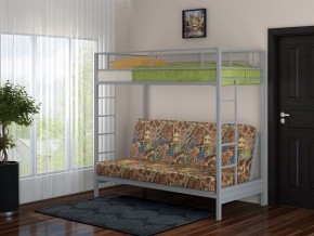 Кровать двухъярусная с диваном Мадлен (Гобелен Марки) Серый в Ивделе - ivdel.mebel-e96.ru