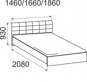 Кровать интерьерная Лита с латами 1400*2000 в Ивделе - ivdel.mebel-e96.ru