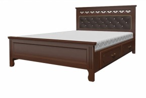 Кровать из массива Грация с 2 ящиками Орех/коричневая (БМ) в Ивделе - ivdel.mebel-e96.ru