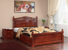 Кровать из массива Карина-14 Орех с подъемным механизмом (БМ) в Ивделе - ivdel.mebel-e96.ru
